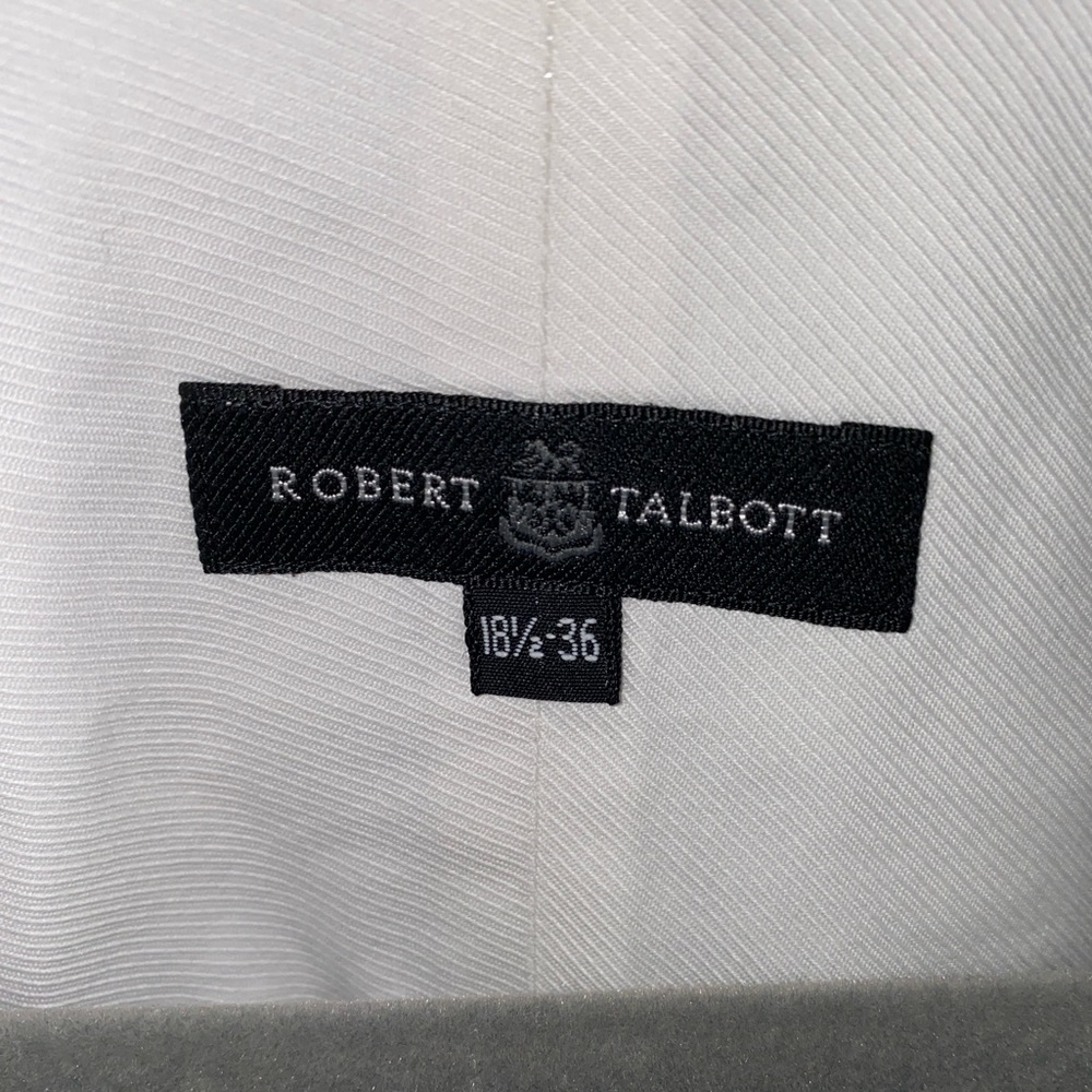 Robert Talbott White Button Down Shirt Size 18 1/… - image 2